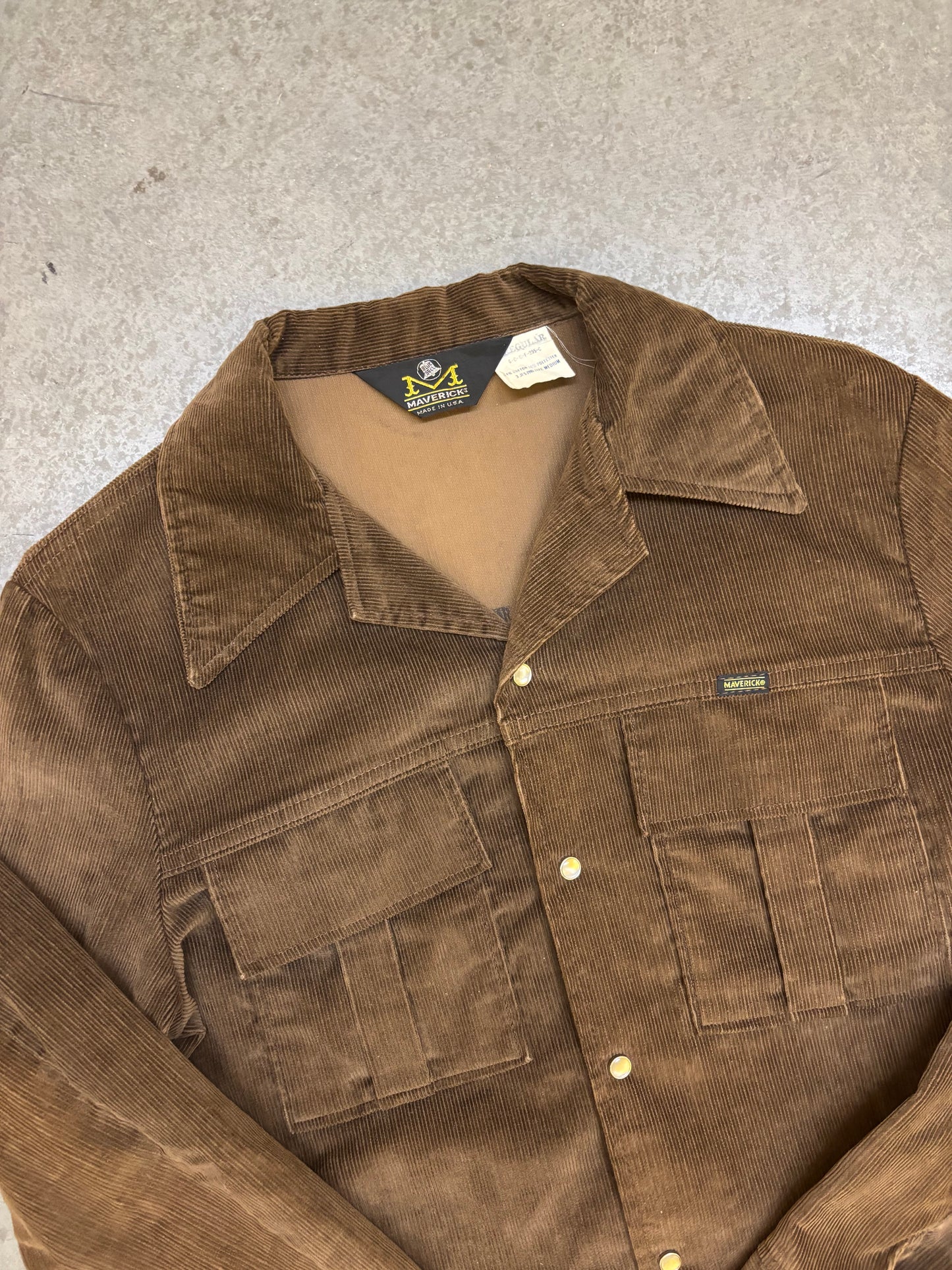 70s Corduroy Pearl Snap Jacket - M