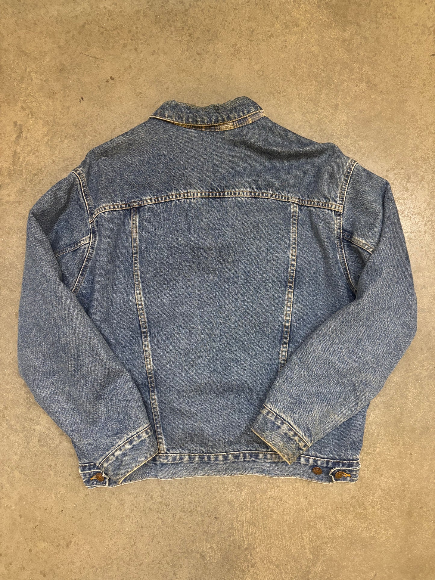90s Plaid Lined Levis Denim Jacket - M