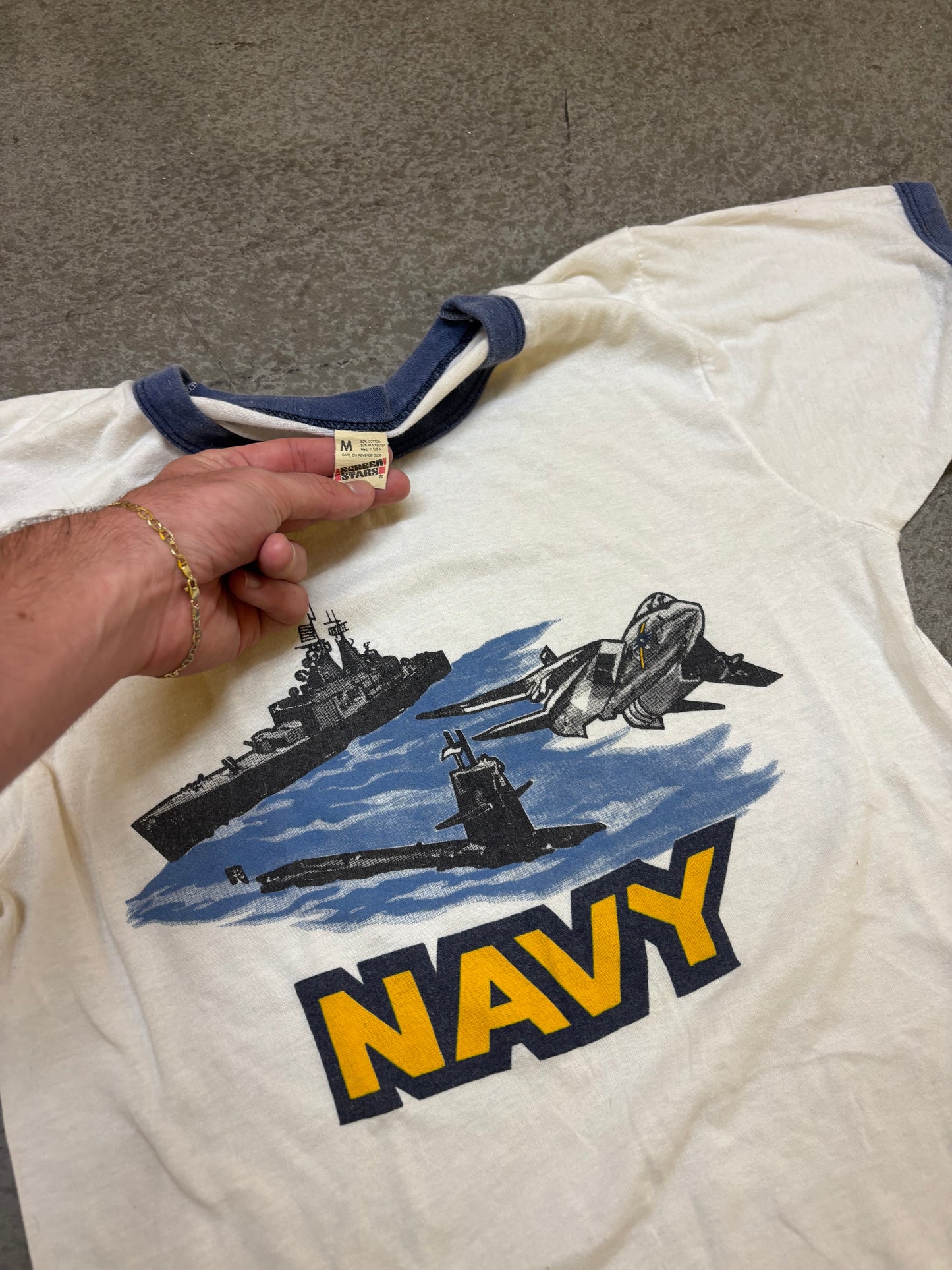 80s Navy Ringer - M