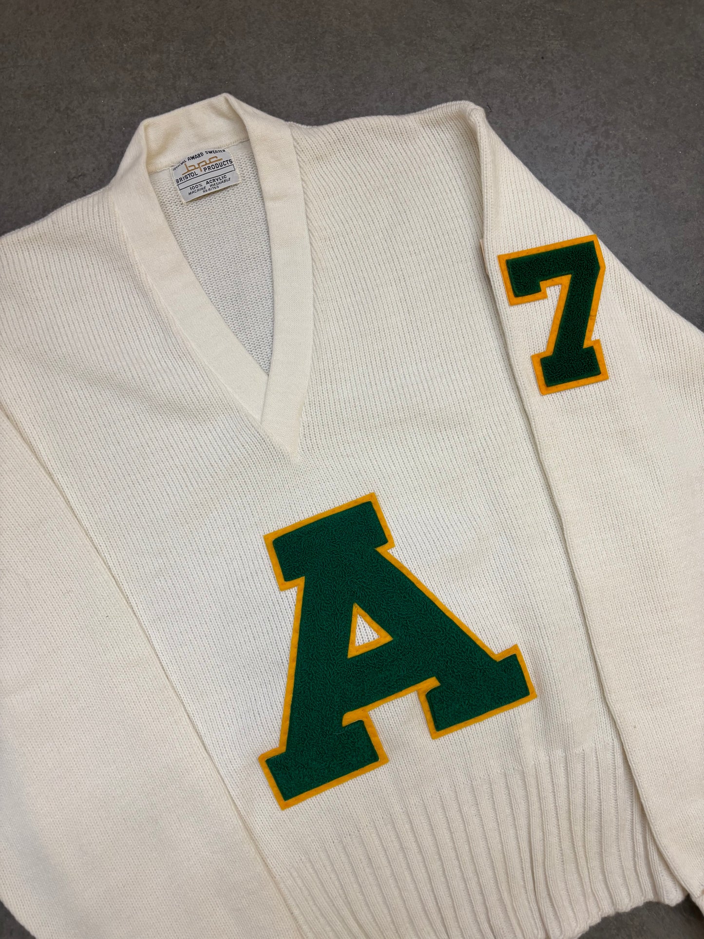 1970s Varsity Sweater - L