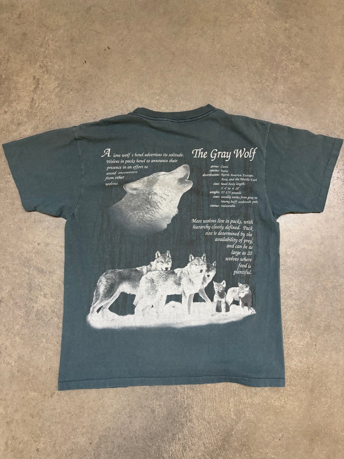 90s Gray Wolf Tee - L