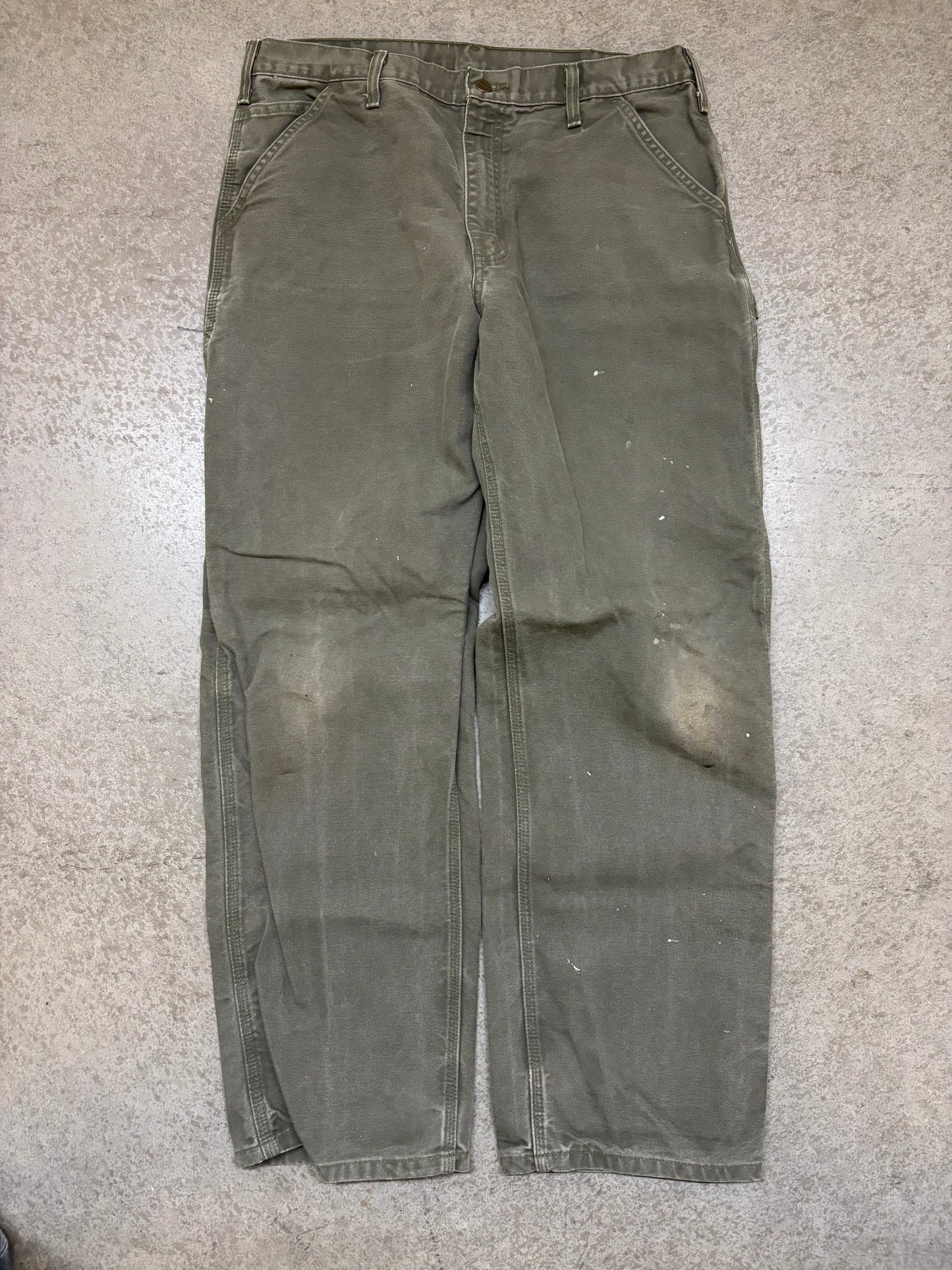Olive Green Carhartt Carpenters - 35x32