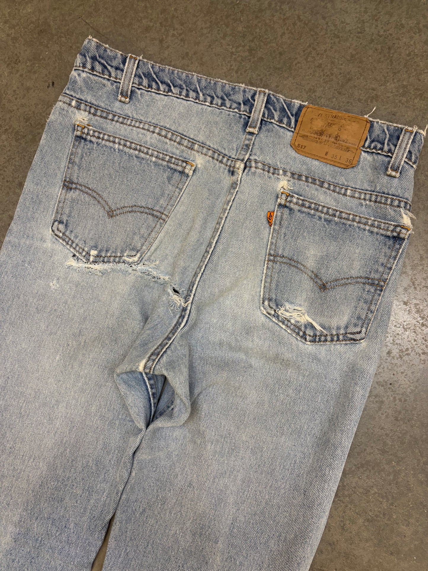 80s Orange Tab Levis 517 - 35x36