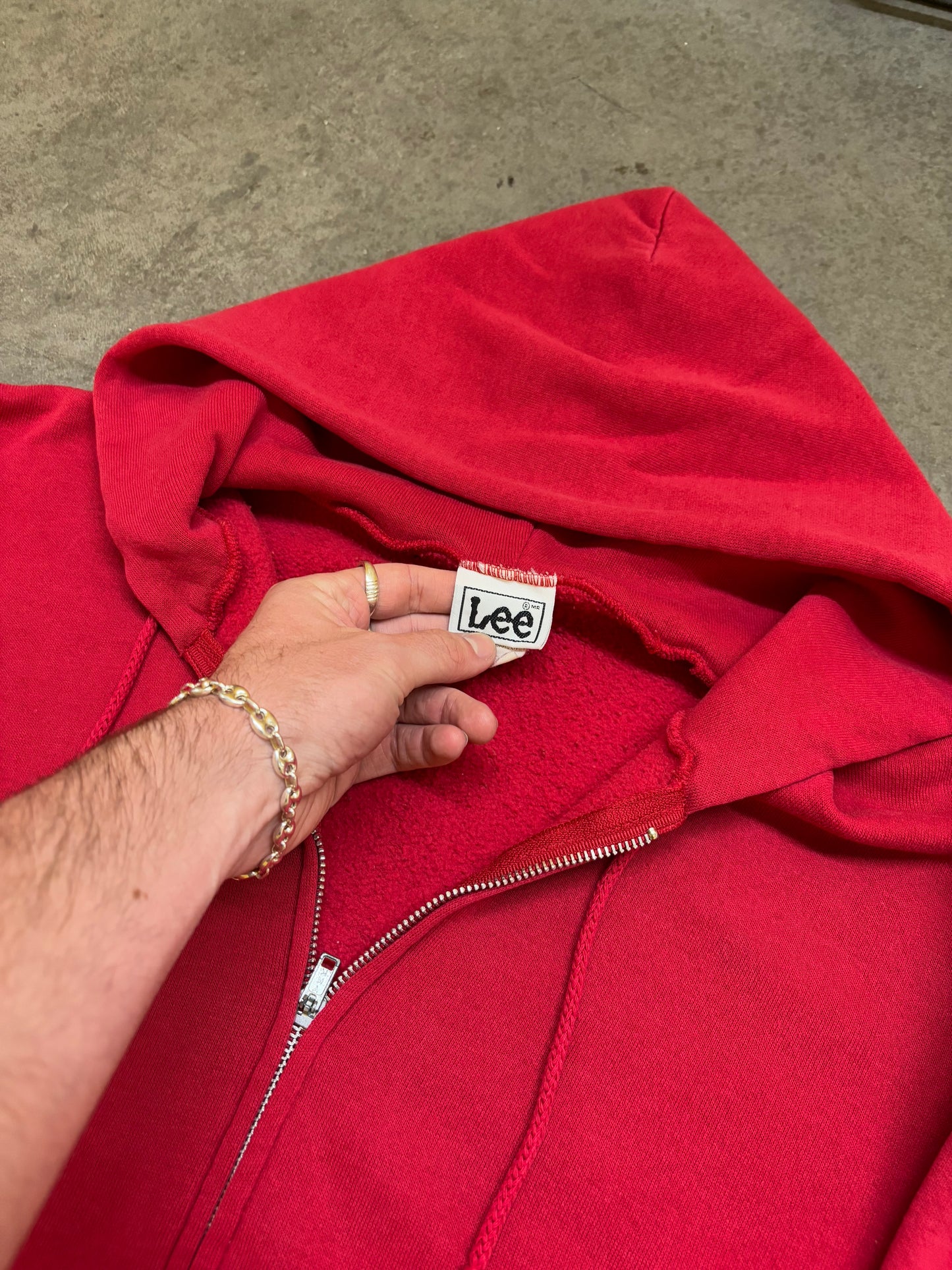 90s Lee Zip Up Hoodie - L