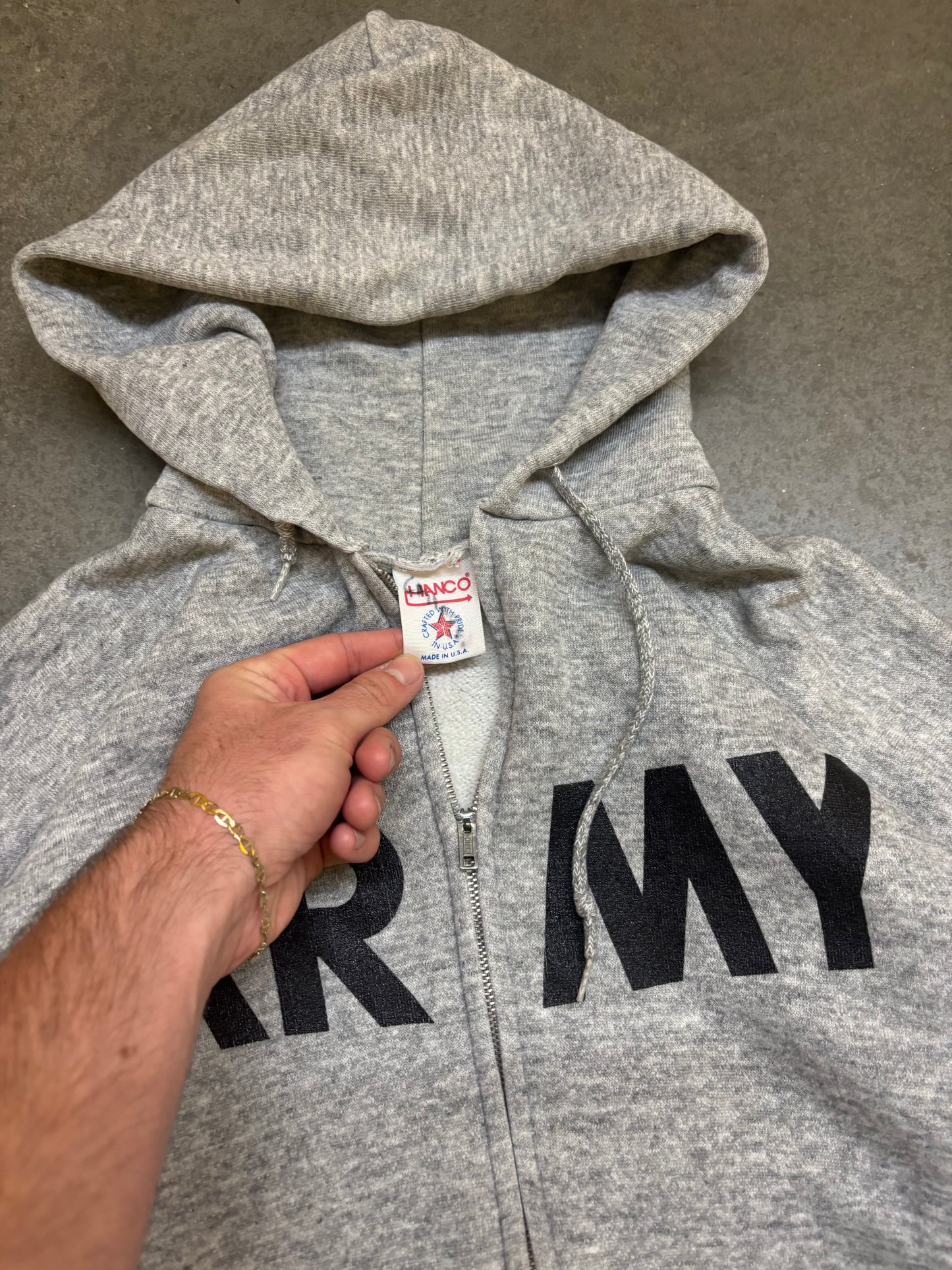80s Army Zip Up - L