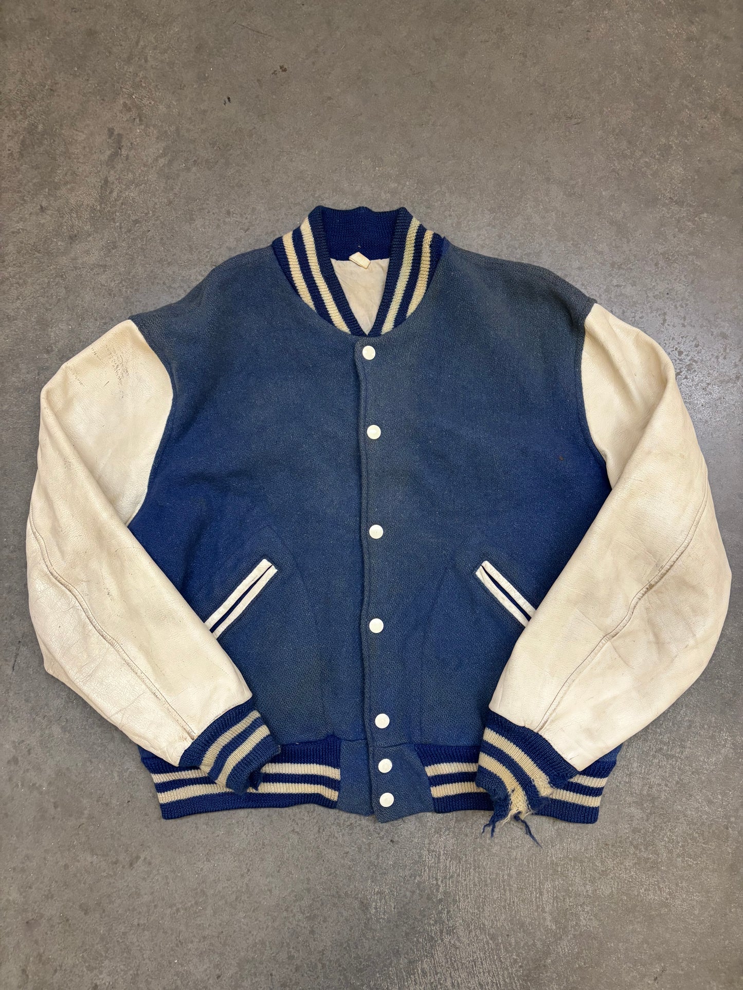 Faded 1950s Varsity Jacket - L