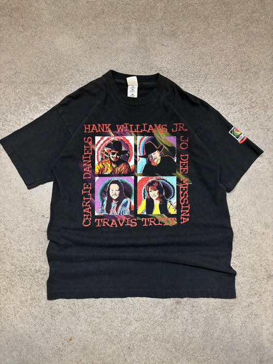 Hank Williams Jr X Jo Dee Messina X Travis Tritt X Charlie Daniels Fruit of the Loom Tour Tee - XL