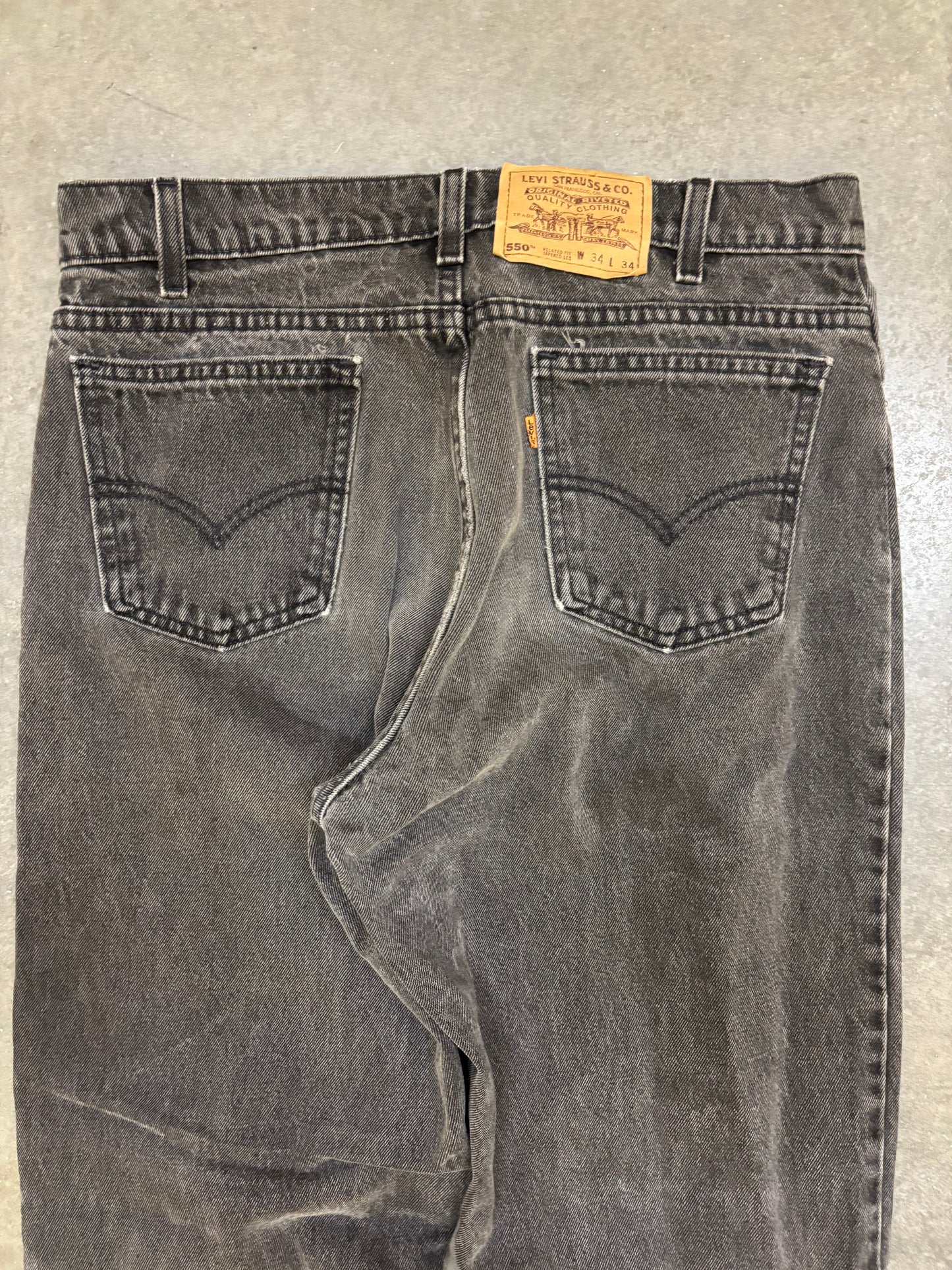 90s Black Levis 550 Orange Tabs - 34x34