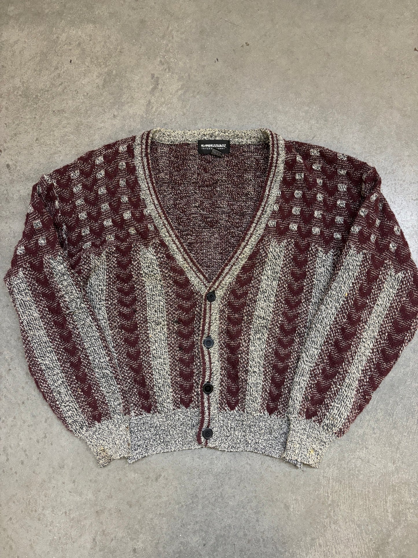 90s Expressions Cardigan Knit - L