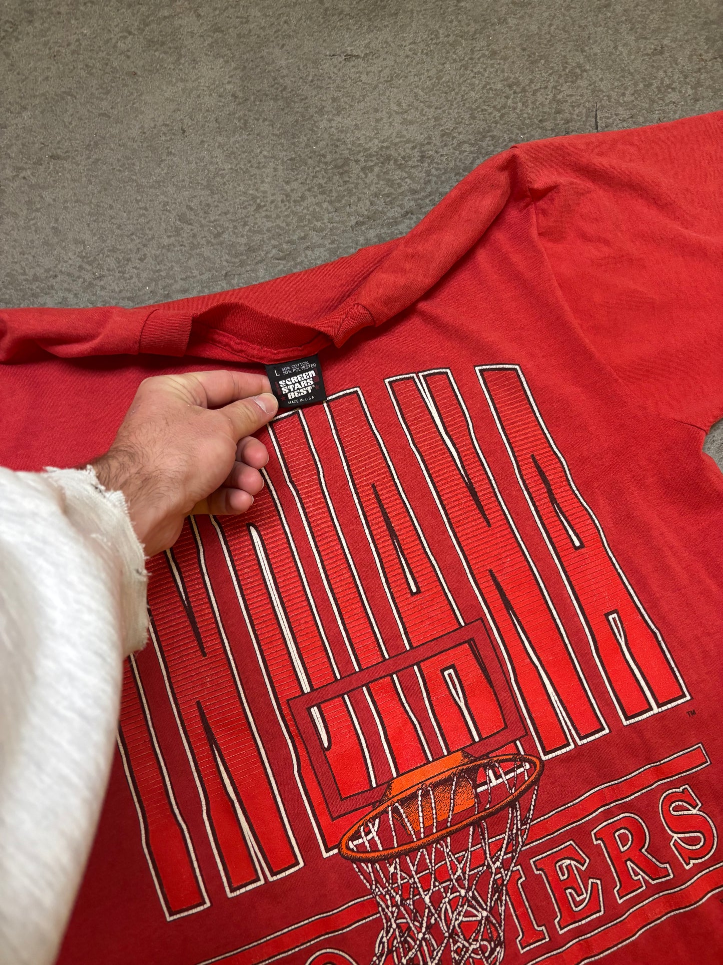 1987 Indiana University Basketball Tee - L