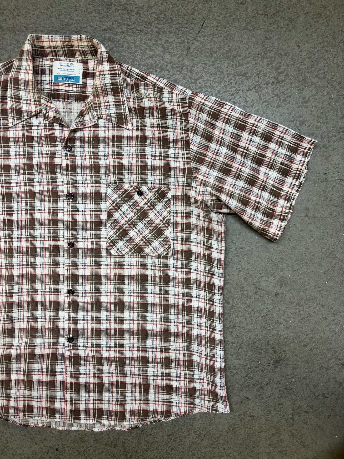1980s Short Sleeve Flannel - XL