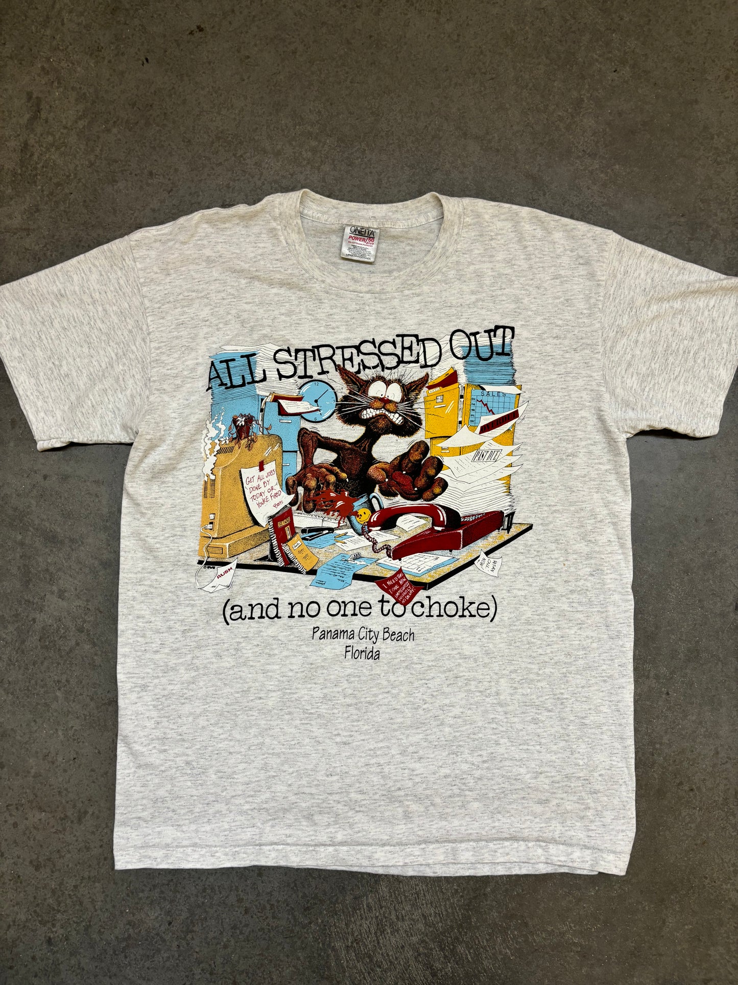 90s "All Stressed Out" Tee - L