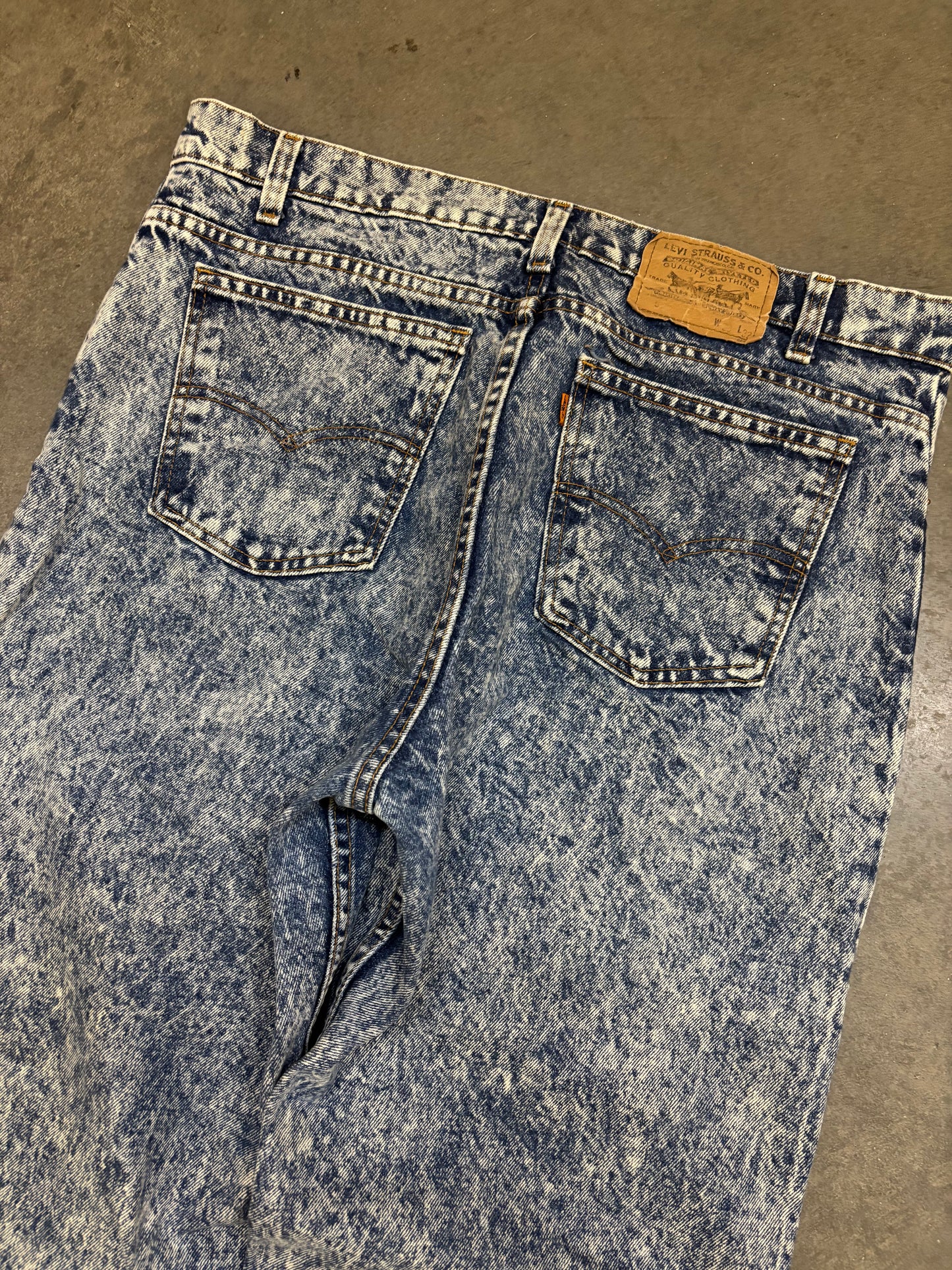 80s Acid Wash Levis Orange Tabs - 38x32