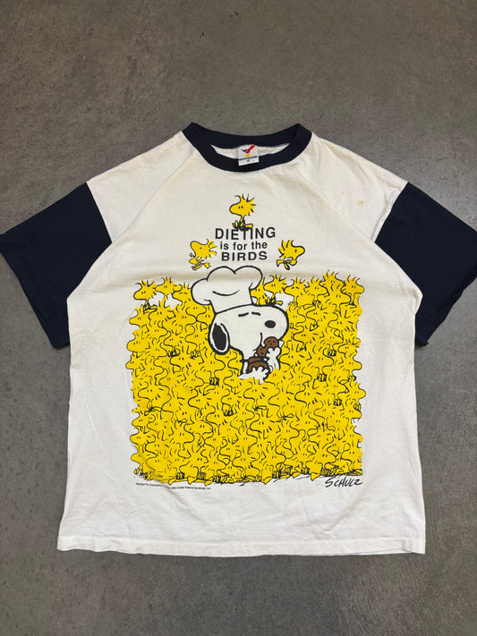 90s Peanuts "Dieting Is For The Birds" Tee - XL