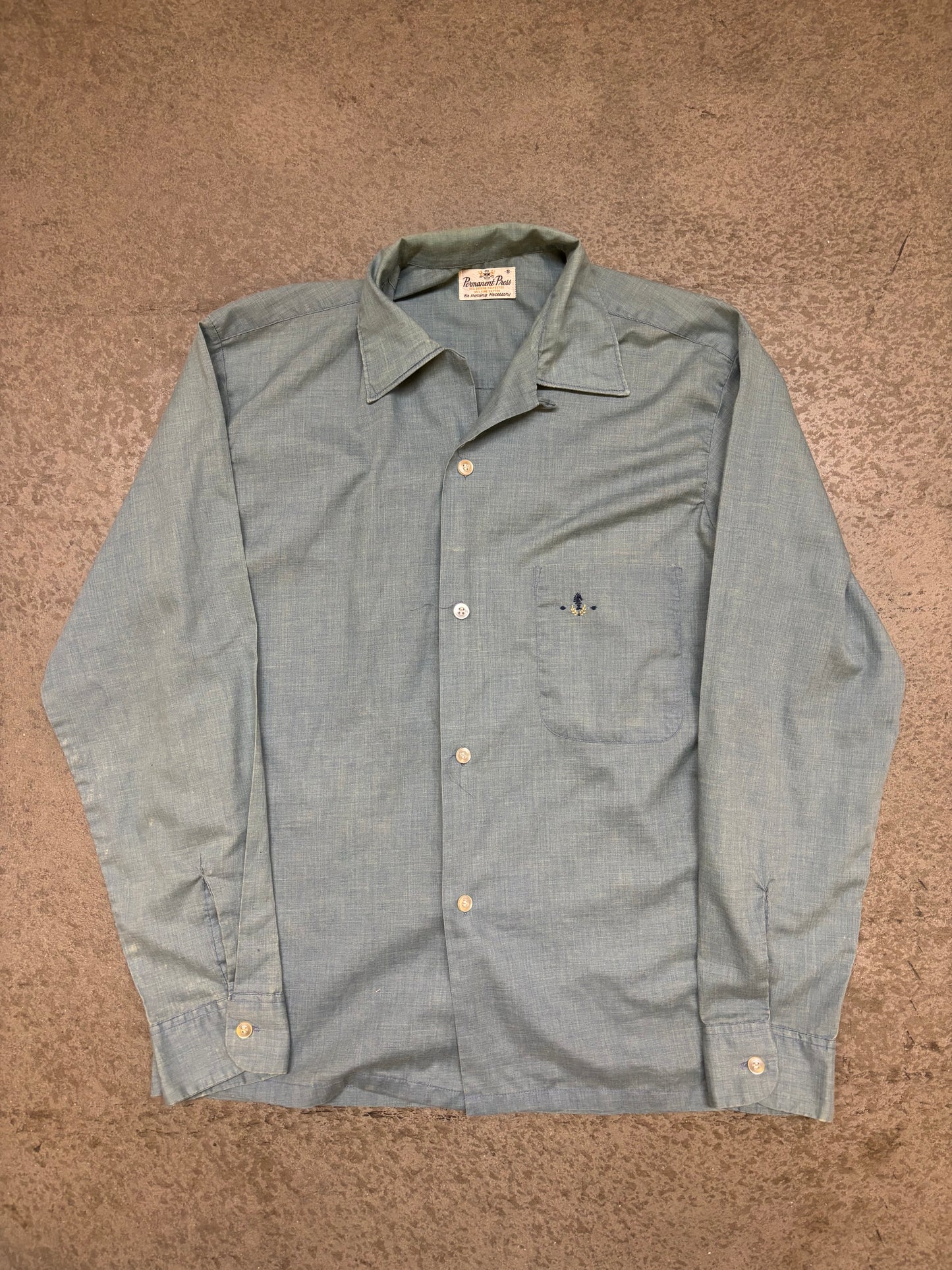 1950s Permanent Press Loop Collar - S