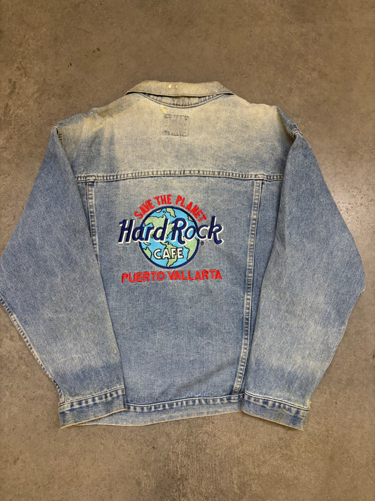 90s Hard Rock Denim Jacket - L
