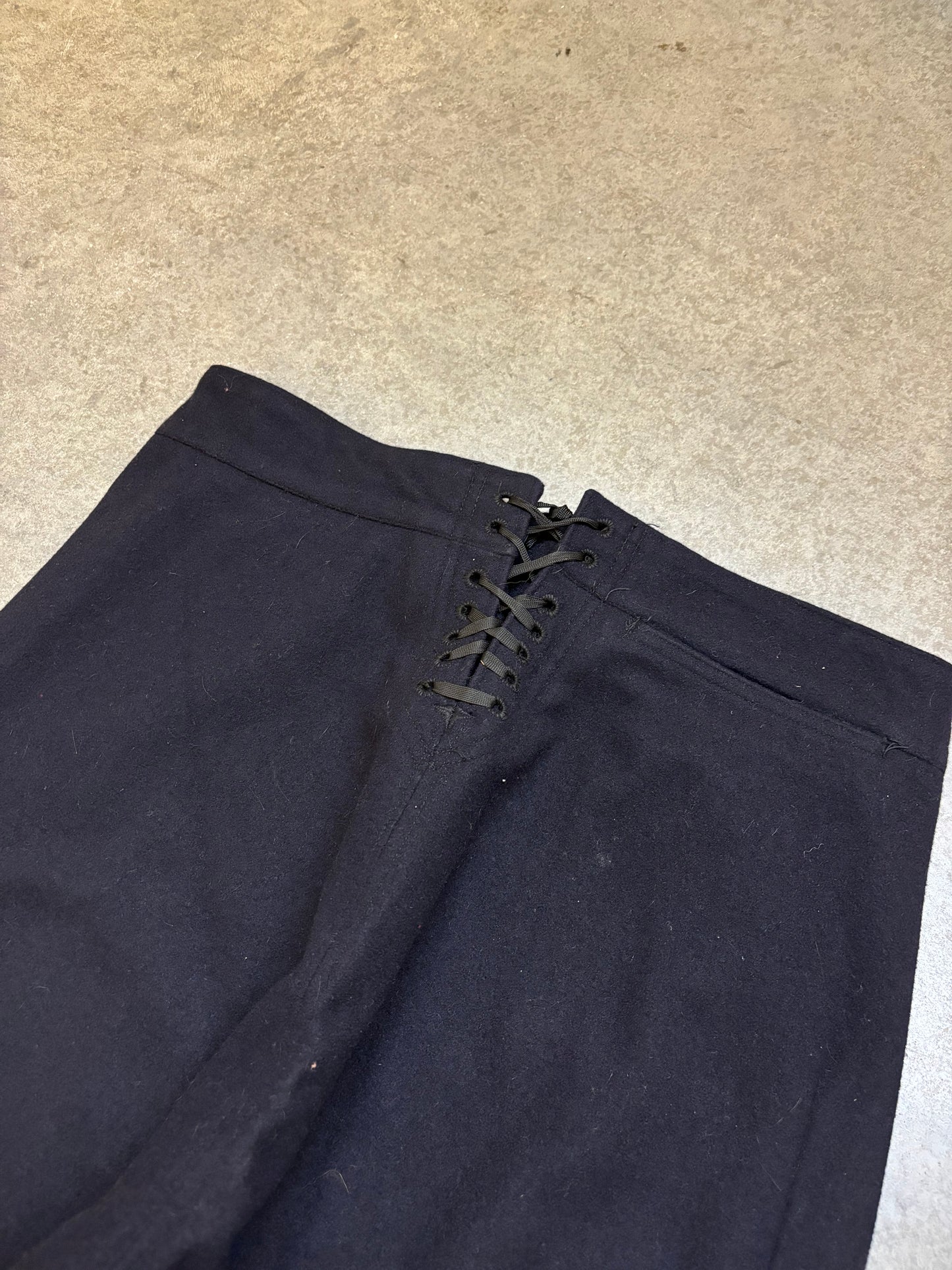 1950s Wool 13 Button Navy Trousers - 32x30