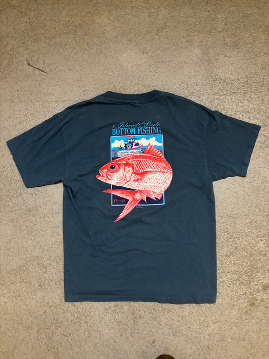 90s Hawaiian Fish Tee - L