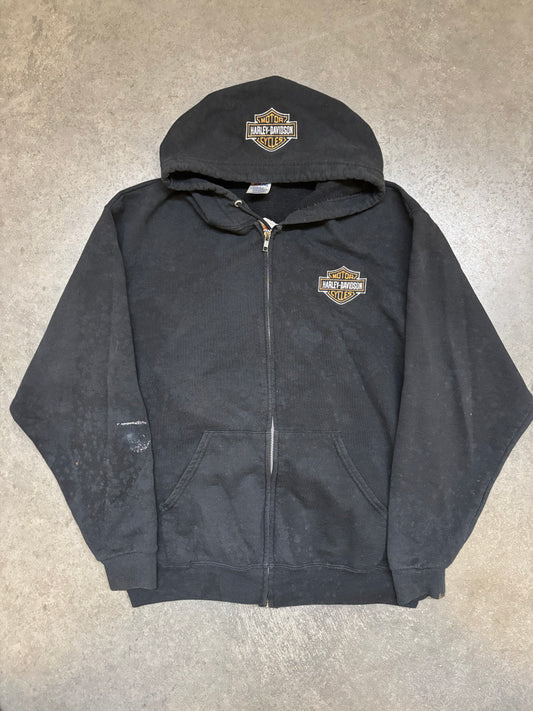 2000s Harley Zip Up Hoodie - L