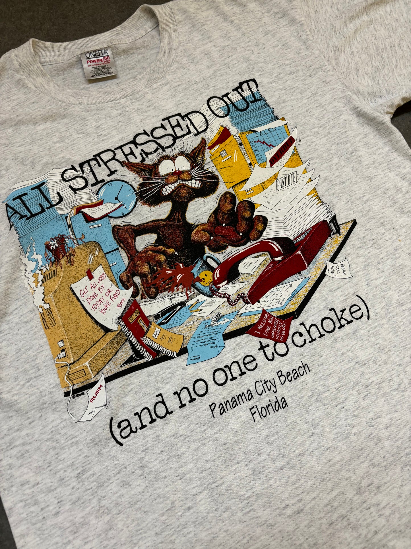 90s "All Stressed Out" Tee - L