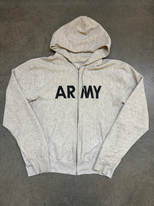 90s Army Zip Hoodie - L