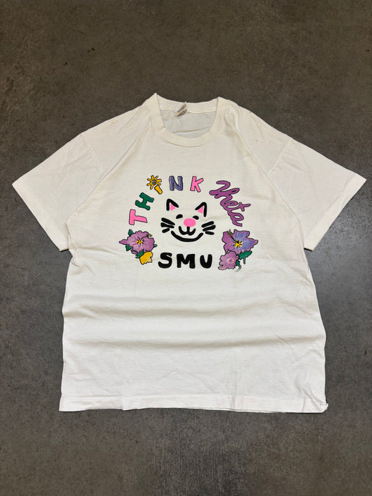 90s SMU Kitty Tee - L