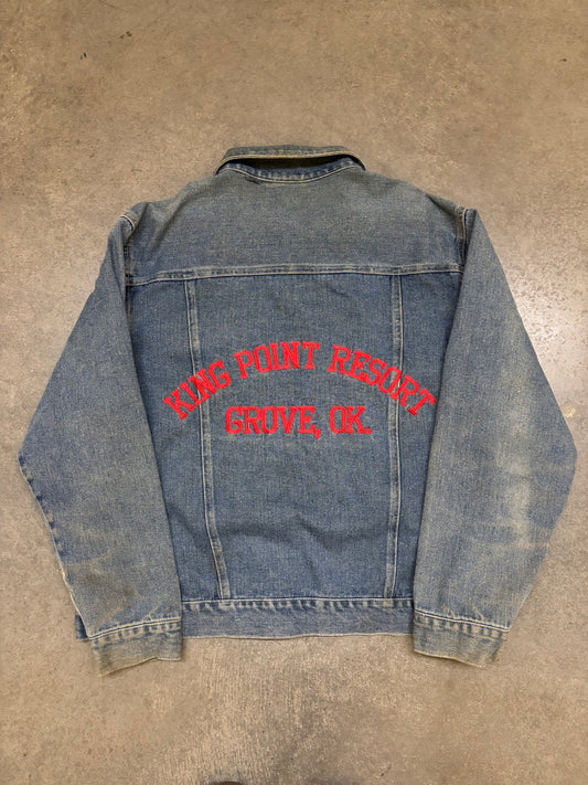 2000 Embroidered Denim Jacket - L