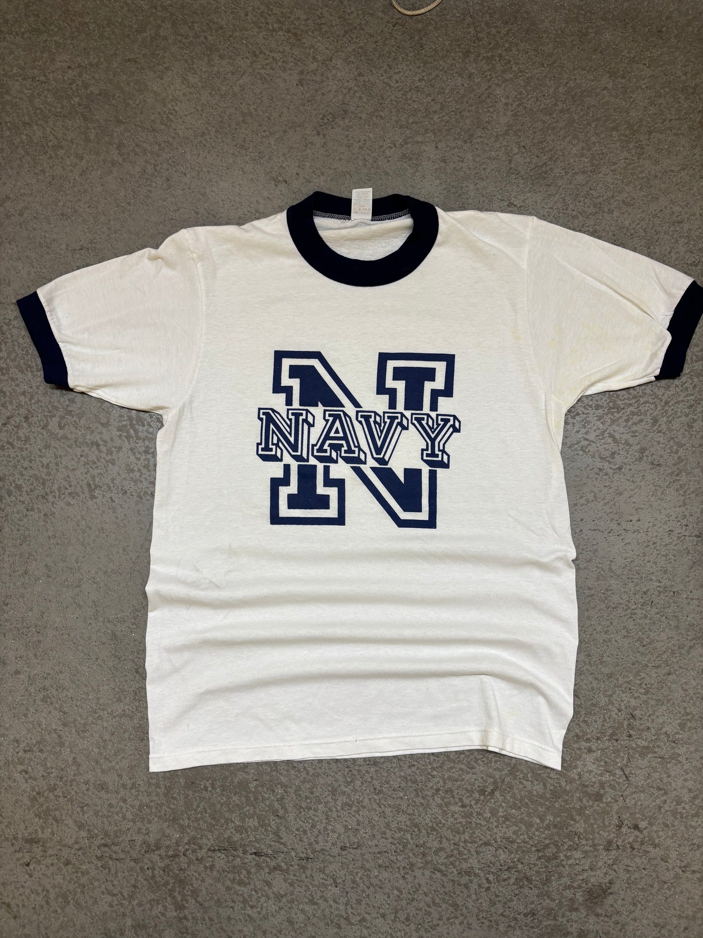 80s Navy Ringer - L