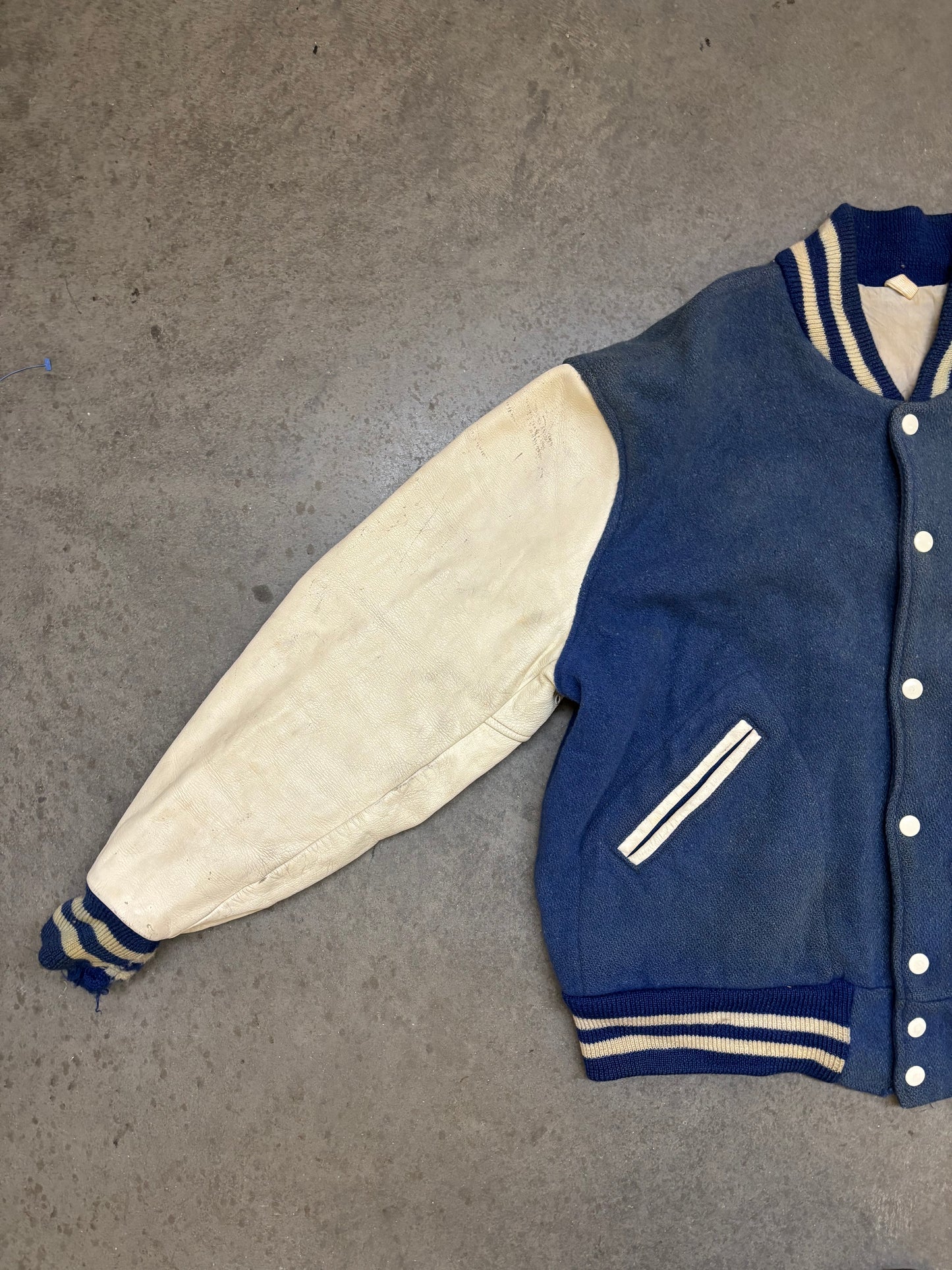 Faded 1950s Varsity Jacket - L