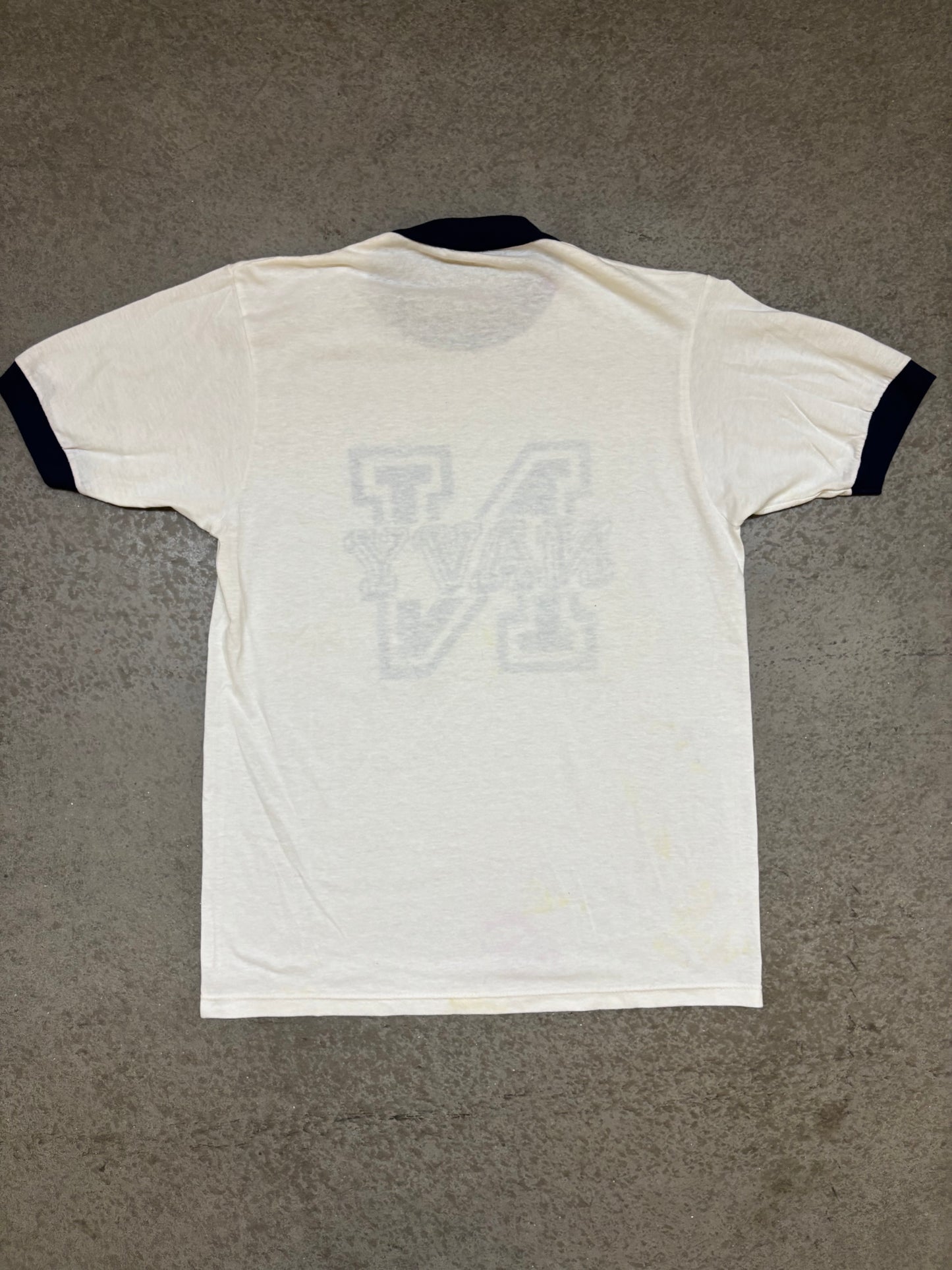 80s Navy Ringer - L