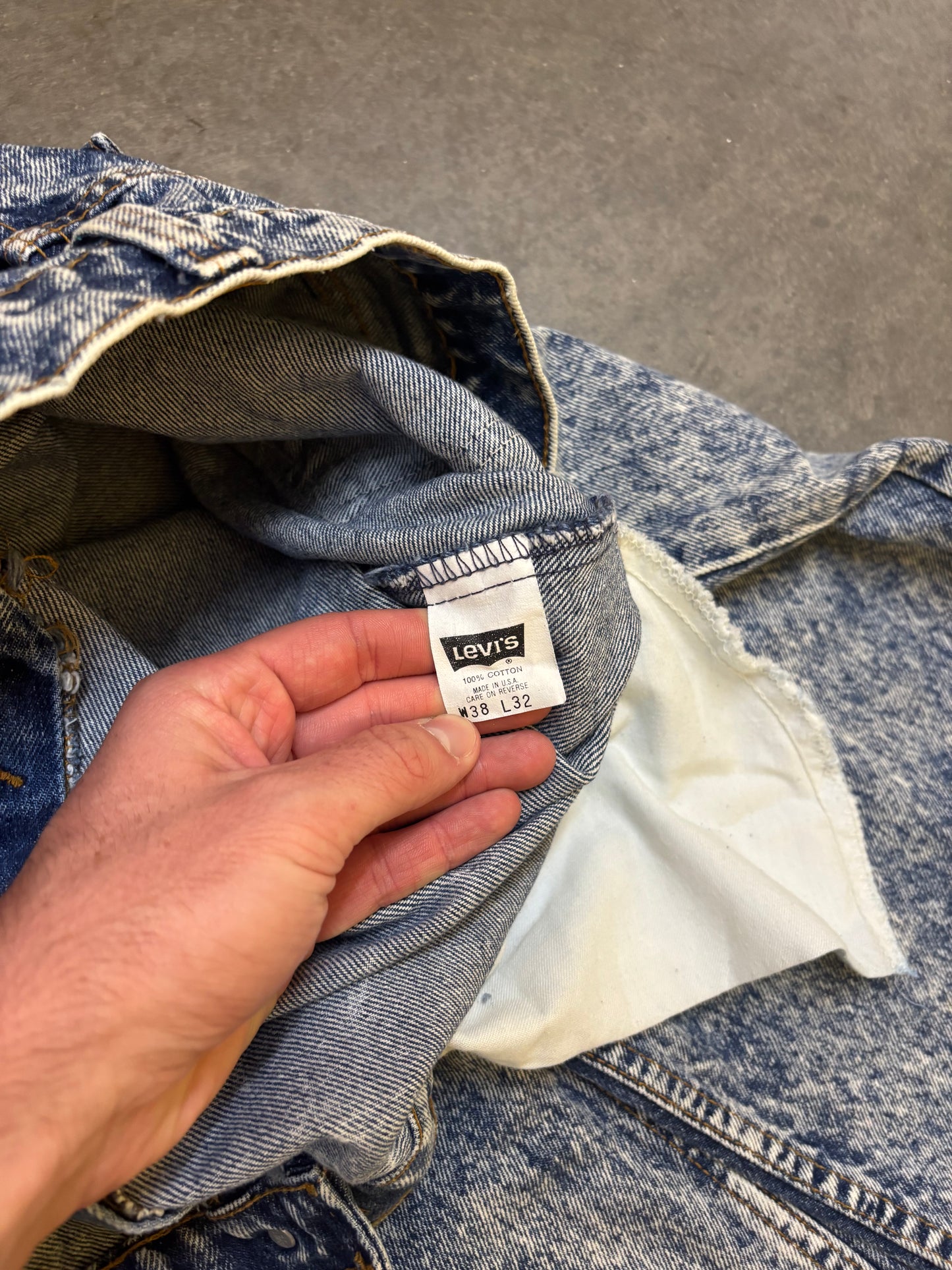 80s Acid Wash Levis Orange Tabs - 38x32