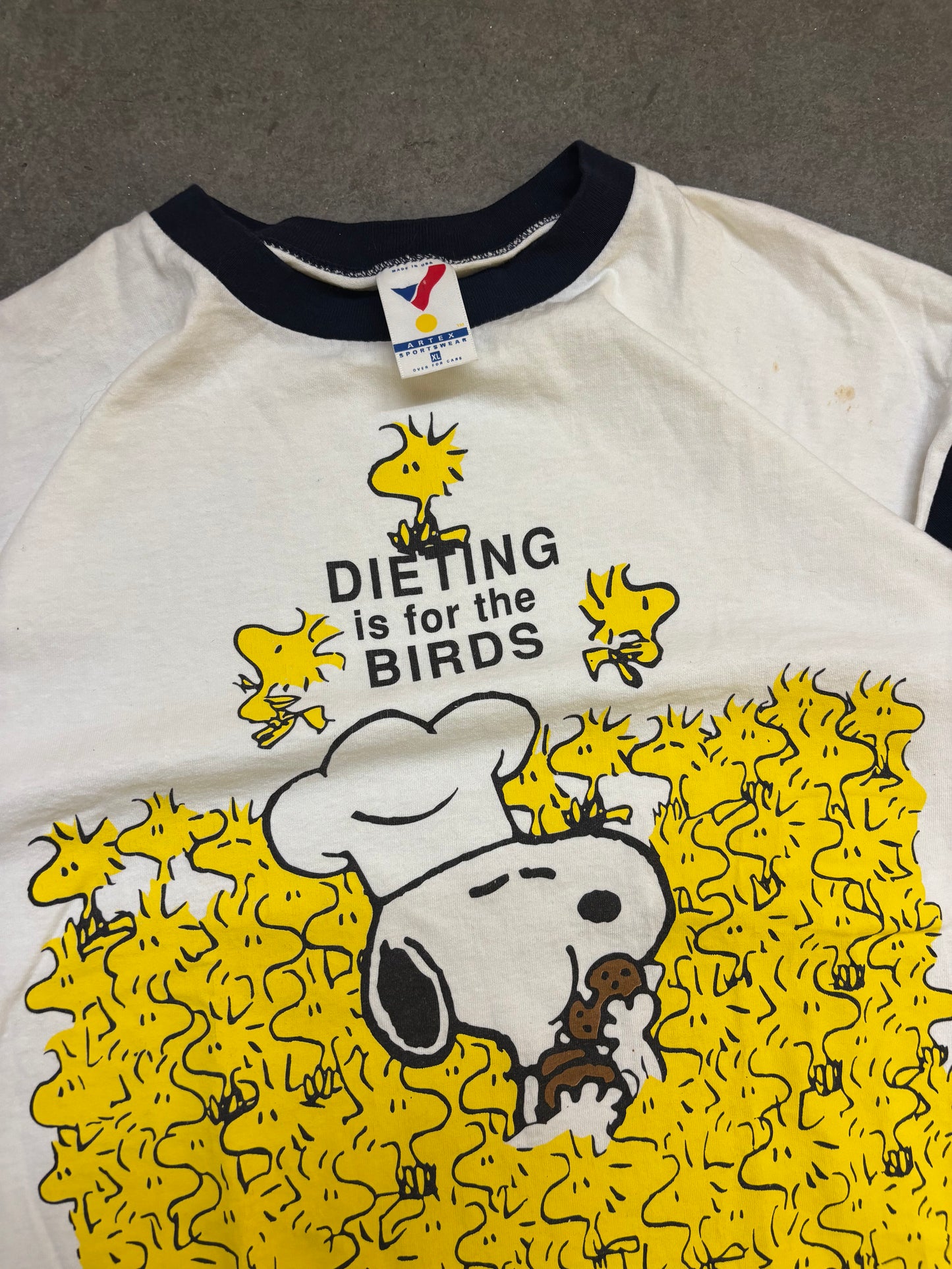 90s Peanuts "Dieting Is For The Birds" Tee - XL