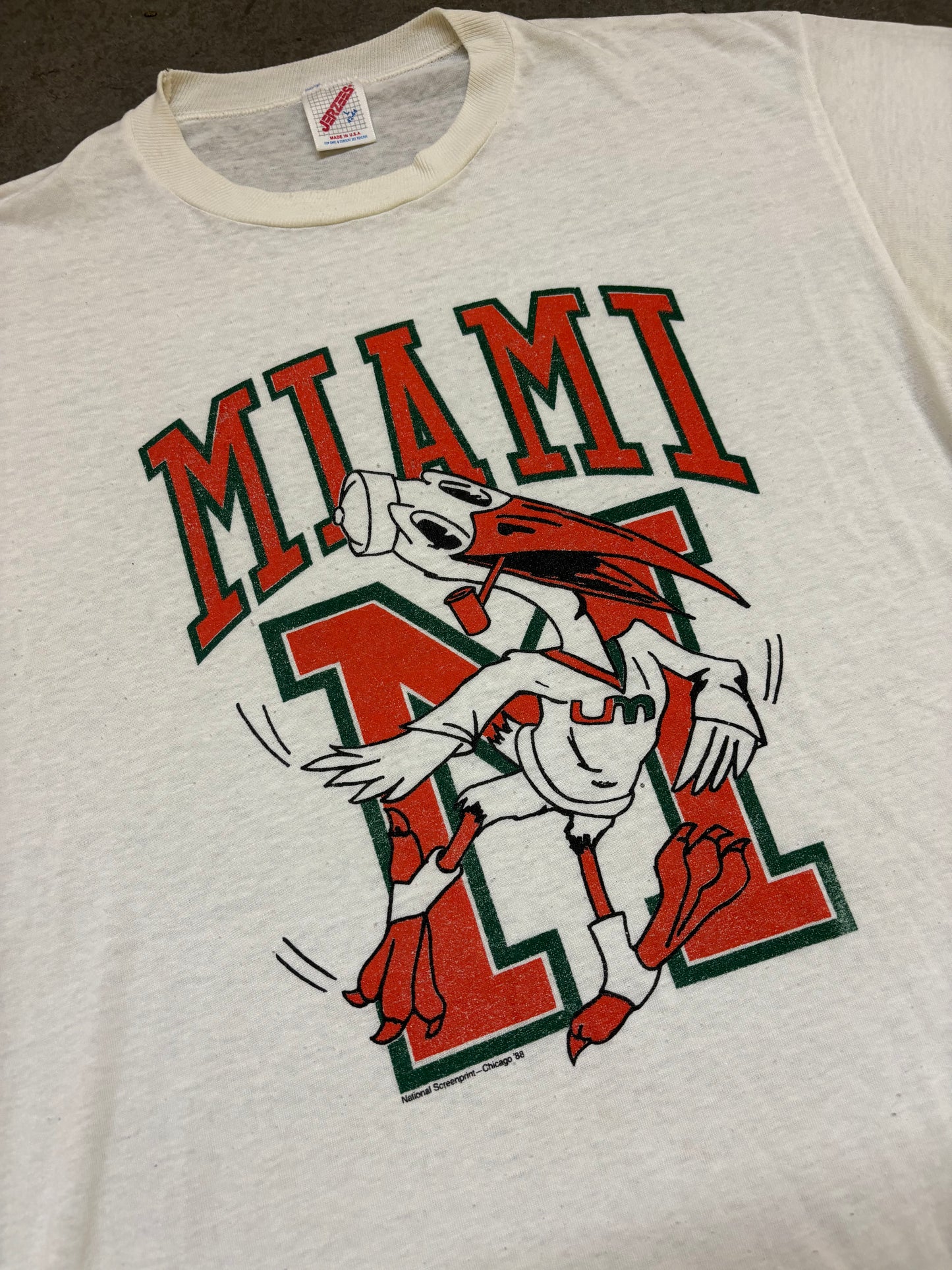 90s University of Miami Tee - L