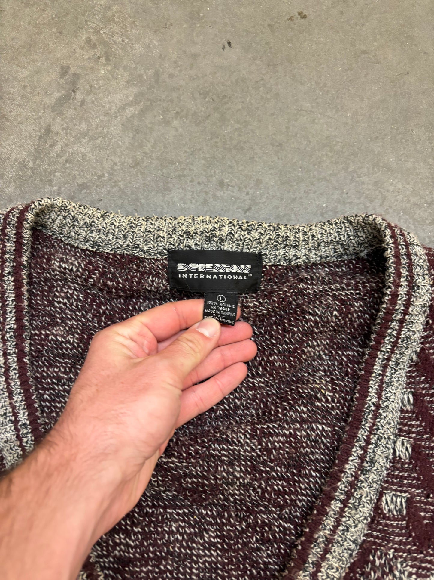 90s Expressions Cardigan Knit - L