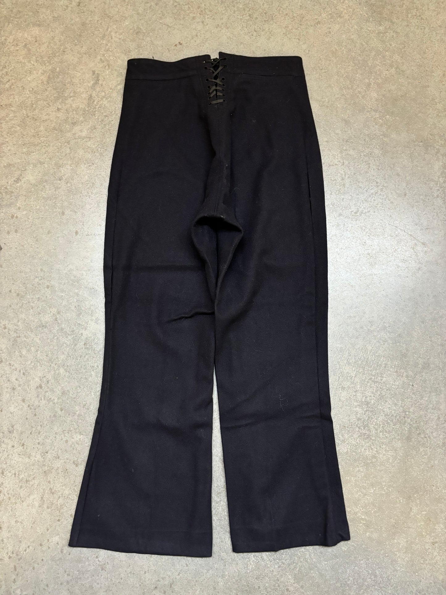 1950s Wool 13 Button Navy Trousers - 32x30