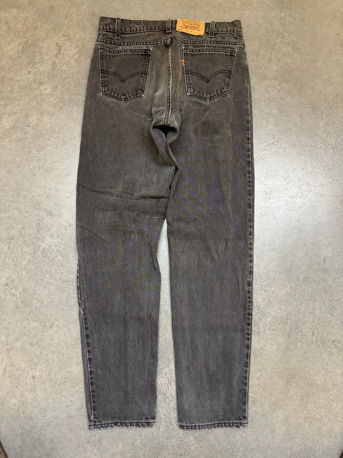 90s Black Levis 550 Orange Tabs - 34x34