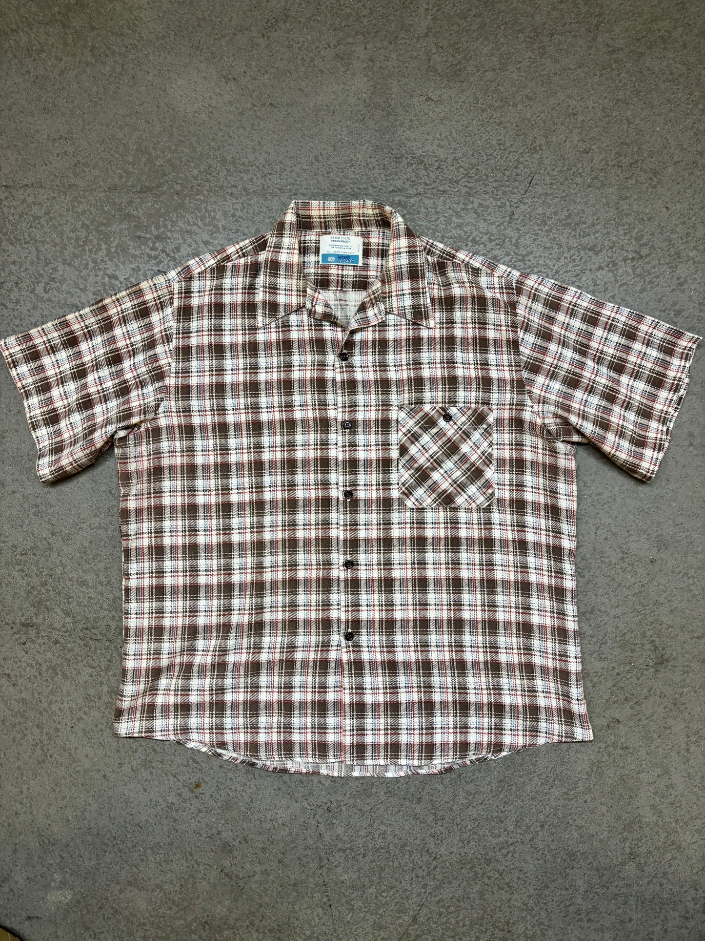 1980s Short Sleeve Flannel - XL