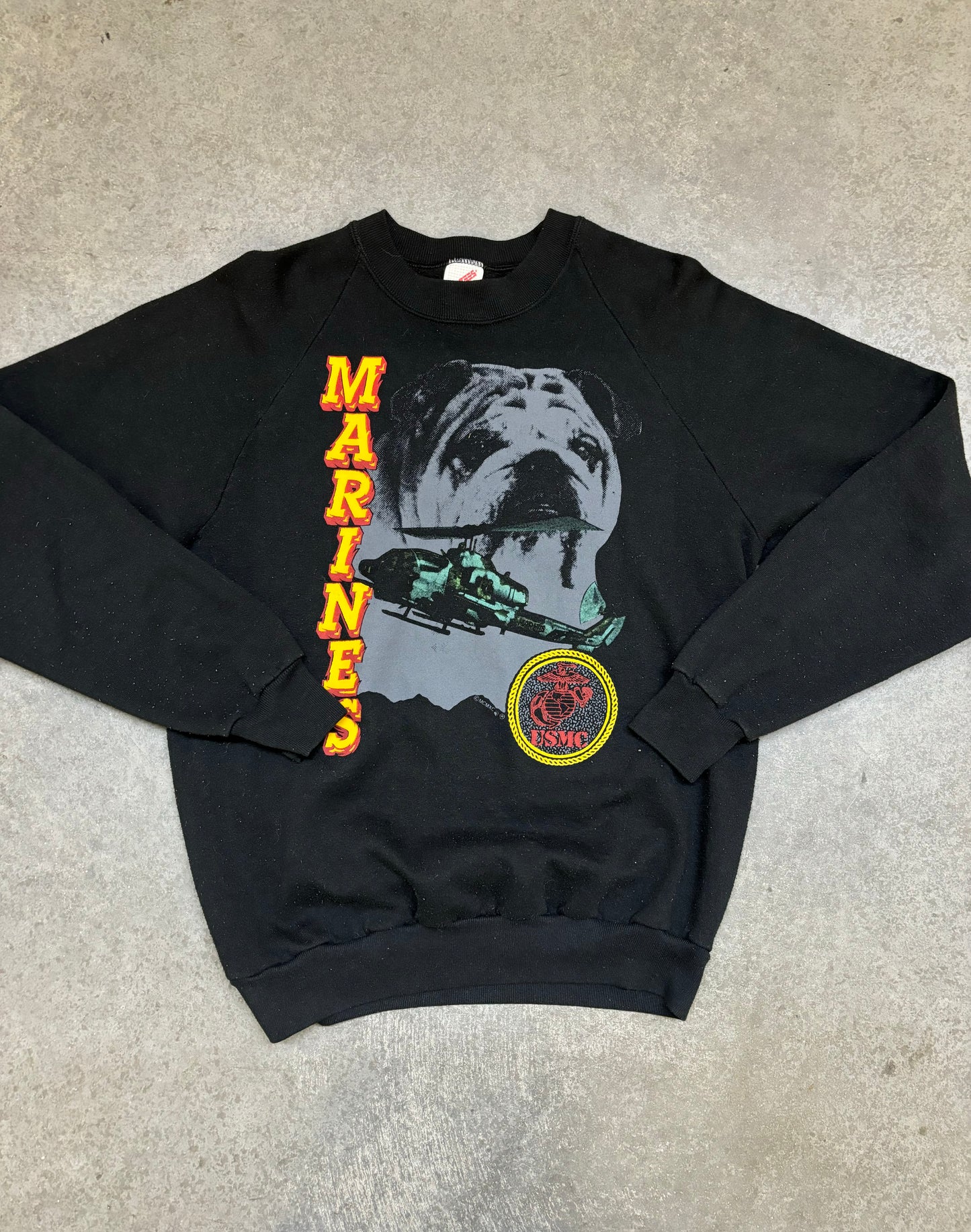 90s Marines Bulldog Crewneck - L